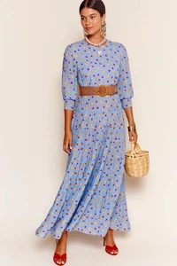 Maxi Vestido Rixo Kristen Sun Petal Serenity en Niveles Talla Pequeña Reino Unido 10 - Imagen 1 de 7