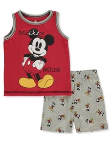 Disney Mickey Mouse Baby Boys' 2-Piece Retro Shorts Set Outfit Color: black/red - Picture 1 of 1