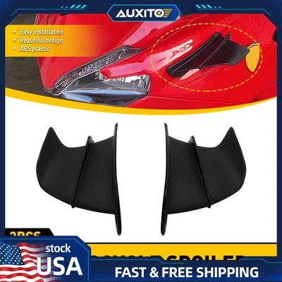 2X Motorcycle Side Winglets Air Spoiler Wing Deflector Kit for Black For YAMAHA - Image 1 of 4