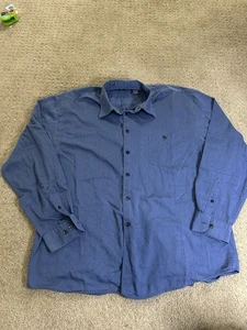 George Men's XL(46/48) Wrinkle Free & Stain Free Blue Long-Sleeve Dress Shirt - Picture 1 of 7