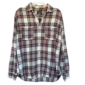 J Crew Shirt Mens Large Blue Red Plaid Flannel Button Up Long Sleeve Style F4153 - Picture 1 of 10