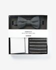 NEW Express Men's Bow Tie, Pocket Square & Socks Gift Set in Dark Gray Charcoal