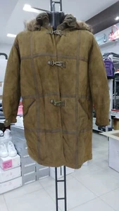 MONTONE SHEARLING Donna Woman Marrone in vera pelle VINTAGE tg 46 MON 443 LZ - Picture 1 of 10
