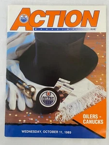 EDMONTON OILERS ACTION MAGAZINE/PROGRAM vs VANCOUVER CANUCKS OCTOBER 11, 1989 - Picture 1 of 8