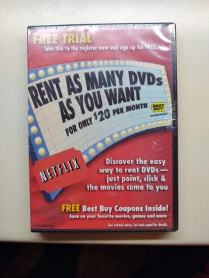 Vintage Advertising NETFLIX CD Free Trial Offer BestBuy Stores Mint Sealed - Image 1 of 4