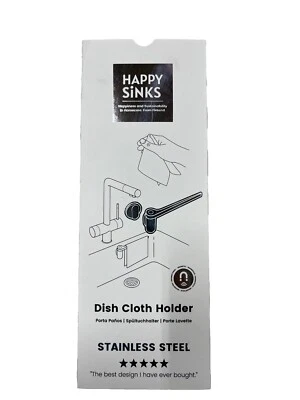 Happy Sinks Magnetic Dish Cloth Holder Stainless Steel Silver New - Image 1 of 3