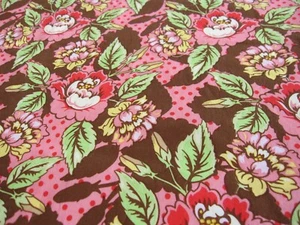 Riley Blake 4 Yards Fabric Nantucket Summer Jody Taylor Pink Brown Green Floral - Picture 1 of 8
