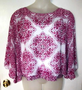 NWOT/NEW  Womens ALFANI Sheer Blouse w Attached Tank Top Butterfly Sleeve  XL - Picture 1 of 1