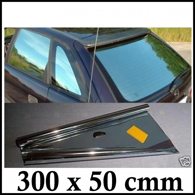 BIBA-RICAMBI PELLICOLA OSCURANTE FOGLIA CROMATA CHROM CHROME VETRI NERI TUNING 50 X 300 CM