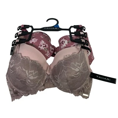 Sujetador Tahari Mujer Talla 34C Lote/3 Ajuste Esencial Con Aros Multicolor Acolchado Foto 1 de 4