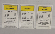 Monopoly Hello Kitty Collector's 2010 Deed Replacement Set of 3 Yellow Cards