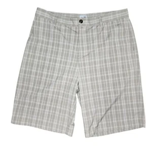 Adidas Mens Size 34 Brown Plaid Flat Front Athletic Golf Shorts - Picture 1 of 4