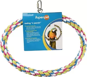 JW Swing 'n Perch Large Soft Comfy Firm Rope Ring For Bird Enrichment - Picture 1 of 7