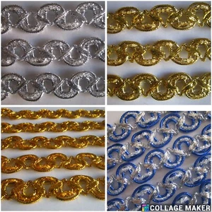 8/2 Meter elegante Borte Spitze Gold Hell 1,5cm Nähen Nichtelastisch Nähen nm - Bild 1 von 9