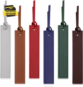 6 Stück Leder Lesezeichen, Lesezeichen mit Lederseil, Seitenmarker Lesepräsen - Bild 1 von 8
