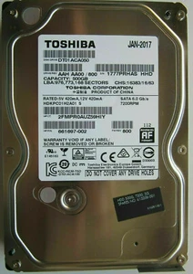 500GB Toshiba DT01ACA050 661697-001 3,5" SATA Interne Festplatte HDD - Bild 1 von 1