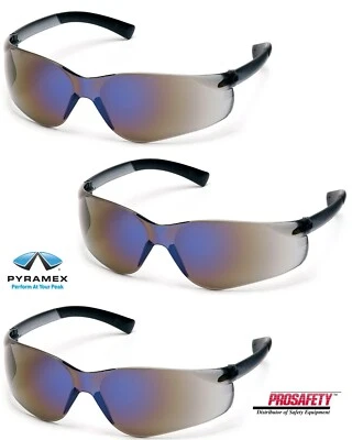 3- BLUE Mirror SUNGLASSES Work Safety Glasses UV ANSI Z87+ Protective Eyewear - Image 1 of 4