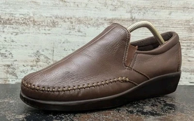 Женские мокасины SAS Dream на танкетке размер 8,5 б/у коричневая кожа - Изображение 1 из 4