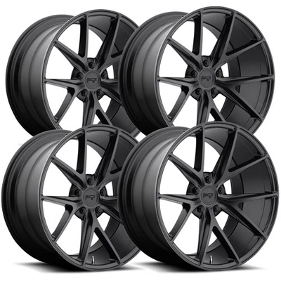 (Set of 4) Staggered Niche M117 Misano 20" 5x120 +35mm Matte Black Wheels Rims Foto 1 de 4