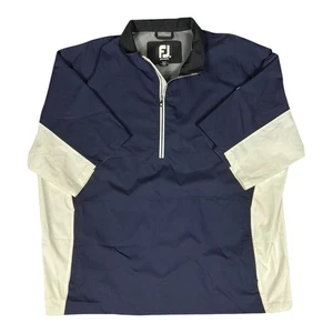 FootJoy Jacket Mens 2XL Navy DryJoys HydroLite Half Zip Short Sleeve Golf Rain - Picture 1 of 10