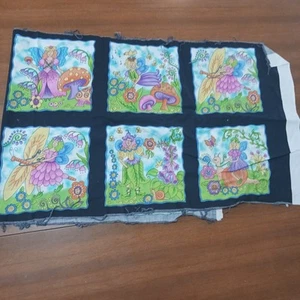 Fairy mushroom fabric quilting squares 6x6 10 squares 2 pairs - Picture 1 of 6