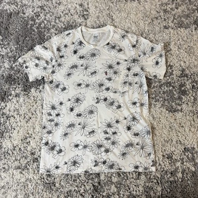 Levi’s, Men’s Black & White Floral Print Short Sleeve Tshirt, Small - Image 1 of 4