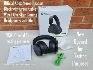 Offizielles Xbox Stereo Headset - Schwarz mit grünem Kabel - Kabelgebunden Over-Ear Gaming - Bild 1 von 23