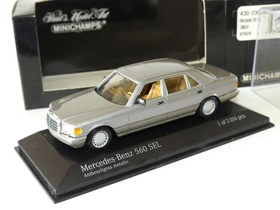 MERCEDES 560 SEL 1989-91 Gris Antracite MINICHAMPS 1:43 - Photo 1/2