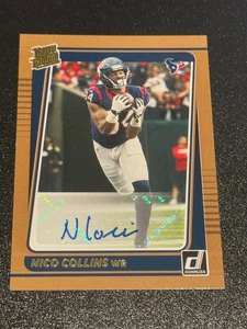 2021 Donruss Optic Rated Rookie Bronze Prizm Auto #230 Nico Collins RC - Bild 1 von 2