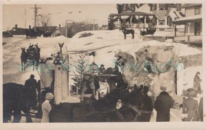 Saranac Lake NY- KNIGHT & DRAGON FLOAT WINTER CARNIVAL-RPPC Postcard Adirondacks - Picture 1 of 2
