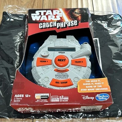 New Disney Star Wars Catch Phrase Electronic Handheld Game Hasbro & Canvas Bag - Image 1 of 4