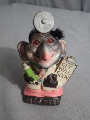 Rubber Goblin Get Well Soon Nodder Figurine Toy Hong Kong Berries Vintage 1972 - Image 1 of 4
