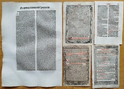 7 hojas incunables de poste impreso temprano (D) - 1495/1550 Foto 1 de 2