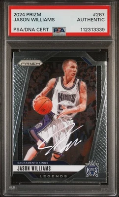 2024 Prizm Jason Williams autógrafo PSA/DNA Sacramento Kings chocolate branco - Imagem 1 de 2