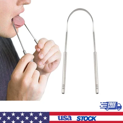 Paquete de 2 raspadores de lengua, limpiadores de lengua de acero inoxidable, raspador de lengua para adultos, Foto 1 de 4