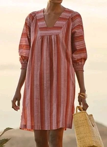 Garnet Hill Shimmering Gauze Dress Women's Size Medium Organic Cotton - Picture 1 of 6