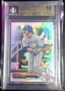 POP 4!!! BGS 10 Pristine - 2017 Bowman Chrome Refractor Pete Alonso RC!!! - Picture 1 of 6