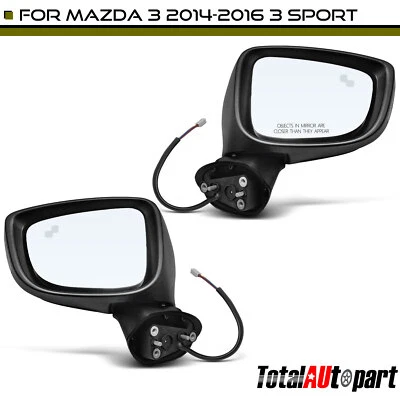 Espejo retrovisor calefactor eléctrico negro con luz de señal para conductor y pasajero deportivo Mazda 3 3 Foto 1 de 4