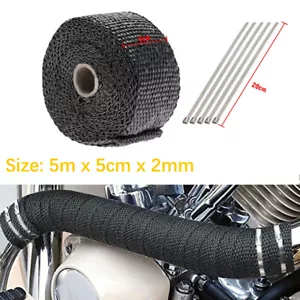 Car Motorcycle Exhaust Pipe Wrap Insulation Fiberglass Tape Auto Insulation Heat - Bild 1 von 16