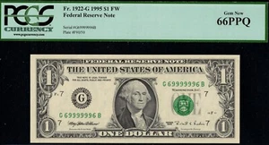 1995 $1 FRN G69999996B P.C.G.S #66PPQ - Picture 1 of 3