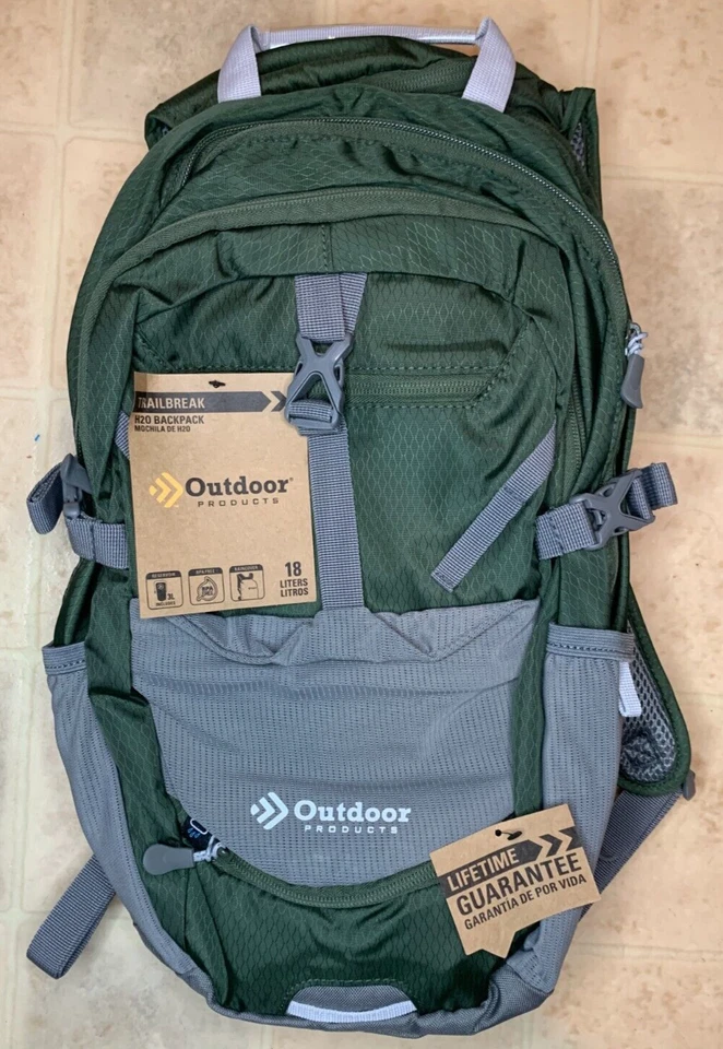 Trail Break 18 Ltr гидратационный пакет, с 3-литровым резервуаром, зеленый туристический H2O пакет - Изображение 1 из 3