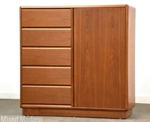 Danish Modern Teak Armoire Dresser By Brouer Danish Mid Century - Picture 1 of 12