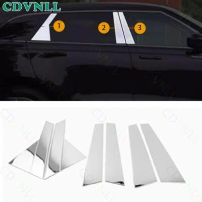 Para LR Range Rover Velar 18-24 Puerta de ventana de acero cromado BC moldura de poste de pilar 6 piezas Foto 1 de 4