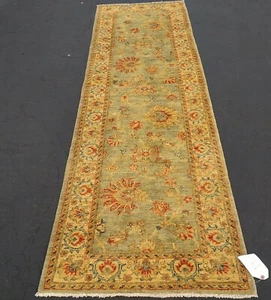 2'6"x8'2" Pakistani runner Peshawar Chobi Rug Handmade VegDye 100%Wool 2.5x8 A - Picture 1 of 9