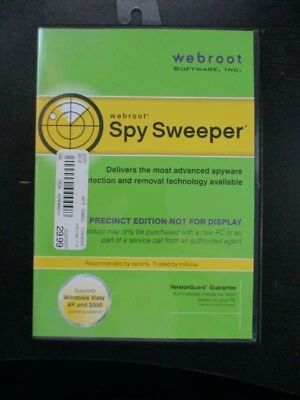 WEBROOT SOFTWARE, SPY SWEEPER, 2007 WITH DISK, EXCELLENT CONDITION - Image 1 of 3