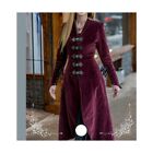 New Ladies Maroon Comtesse Frock Coat renaissance Steampunk velvet long Coat