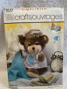 TEDDY BEDDY BEAR Simplicity Muster 7637 TRANSFERS FF Nachthemd 11" Bär Neu - Bild 1 von 2