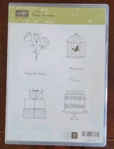 Stampin' Up! Happy Moments Set 7 Briefmarken 119125 unmontiert Prägestempel - Bild 1 von 7