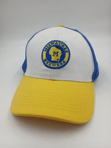 Milwaukee Brewers Baseball Hat Cap Miller Lite Snapback MLB Yellow And Blue - Picture 1 of 5