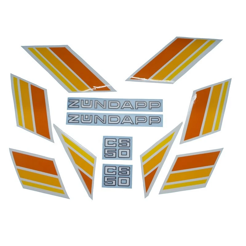 Zündapp Aufkleber Lacksatz Aufklebersatz Dekor CS 50 Typ 448-310 gelb-orange OVP - Bild 1 von 1